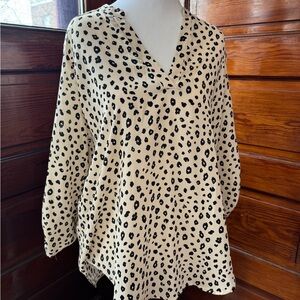 Lush Cream and Black Blouse